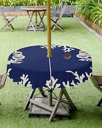 Lbcasa Outdoor Tablecloth With Umbrella