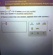 Equations And Inequalities Solving An