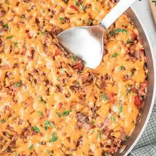 spanish rice with ground beef skillet