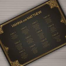 Wedding Seating Chart Themed 1920 Art Deco Personalized