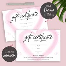 gift card certificate template