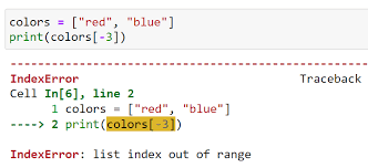 list index out of range in python