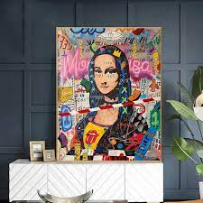 Mona Lisa Street Canvas Painting Poster