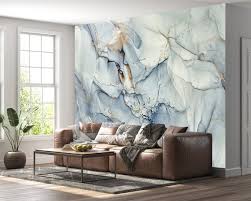 Light Blue Marble Wall Mural Wallpaper