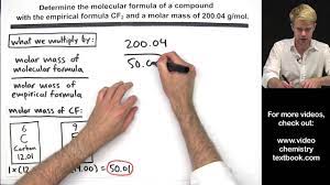 calculating molecular formula from