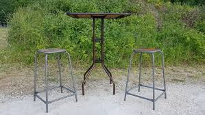 Bistro Table In Teak And Wrought Iron