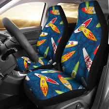 Surfboard Pattern Print Car Seat Covers
