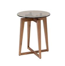 Cana Walnut Small Table With Glass