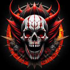 evil jester skull logo feeding bl