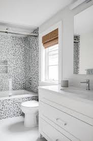 Gray Glass Mosaic Tiles In Shower