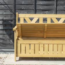Outdoor Wooden Garden Storage Bench