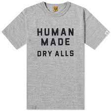 human made clic font t shirt grey end