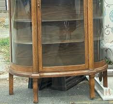 Tiger Oak Bow Front Curio China Cabinet
