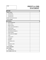 Profit Loss Statement Template Self Employed For Profit And