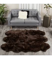 espresso brown sheepskin fur rug to
