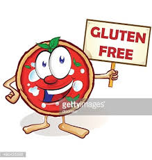 fun pizza cartoon with gluten free