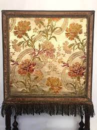Embroidered Silk Fireplace Scre