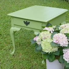 Green Painted Outdoor Table Cottage