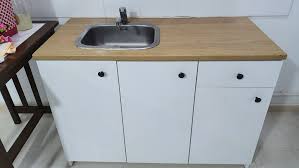 Double and triple ikea sinks kitchen the steel is ideal for those who prefer to wash by hand dishes. Ikea Kitchen Table Top With Sink Furniture Shelves Drawers On Carousell