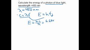 calculating the energy of a photon