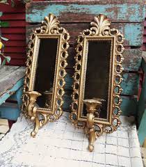 Vintage Mirror Candle Holders Sconce