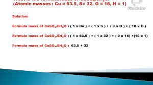 formula m of cuso4 5h2o