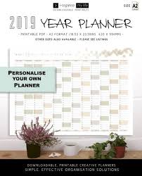 Personalise 2019 Wall Planner Downloadable Wall Calendar