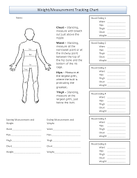 Weight Loss Measurement Chart New Free Printable Body