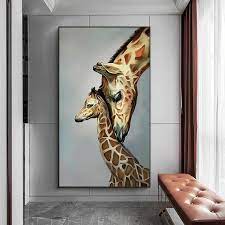 Giraffe Animal Wall Art Canvas Painting