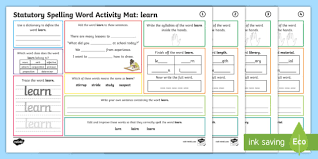 Year 3 And 4 Statutory Spelling Words Activity Mat Pack 12