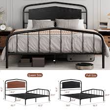 Full Queen Size Bed Frame With Wooden