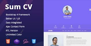 Pillar is a free bootstrap resume/cv template tailored specifically for developers. Sum Personal Portfolio Resume Template Bootstrap4