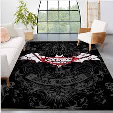 bat smile logo dc comics area rug