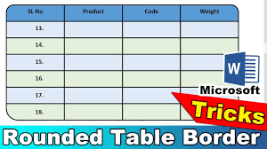 create rounded corners table in word