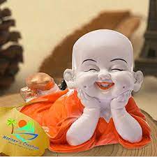 Polyresin Cute Baby Monk Laughing