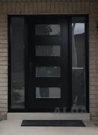Black Front Door With 2 Sidelights