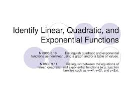 Ppt Identify Linear Quadratic And