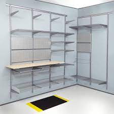 top track wall mounted shelving silver