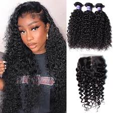 Unice Hair Peruvian Jerry Curly Hair 3 Bundles With Lace Closure Kysiss Series