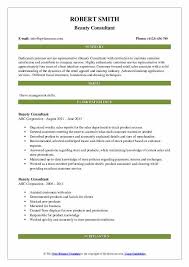 beauty consultant resume sles