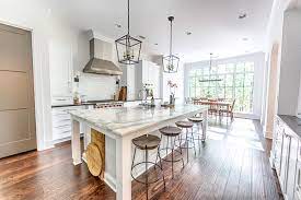 open concept kitchen dining