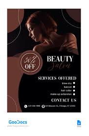 free salon beauty flyer template in