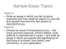 Example Of Essay Topics Under Fontanacountryinn Com