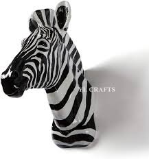 resin zebra head sculpture animal
