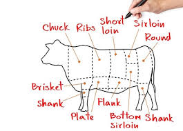 Simple Beef Chart Showing Different Cuts Of Beef The