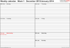 Weekly Calendar 2014 Uk Free Printable Templates For Excel
