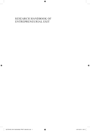 Pdf Entrepreneurial Exit Who What Or To Where Regional