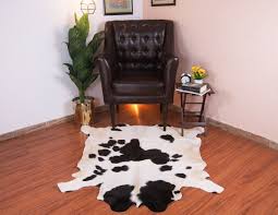 cowhide rug small black and white cow