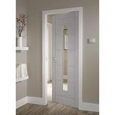 Linear Grey Pre Glazed Internal Door