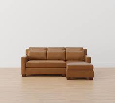 Deep Seat Leather Chaise Sofa Sectional